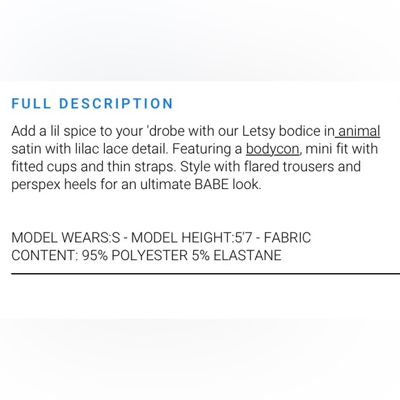 Motel Rocks Animal print Bodysuit. NWT. Size Small. - Picture 7 of 7